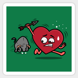 Not Easy Being Red Funny Valentine Heart Cartoon Sticker